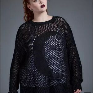 #T309 - Torrid Nightfall Open Knit Tunic Top -2x